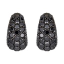 Rose Gold Dome Huggie Earring - Black Diamond