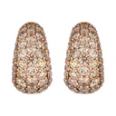 Rose Gold Dome Huggie Earring - Champagne Diamond