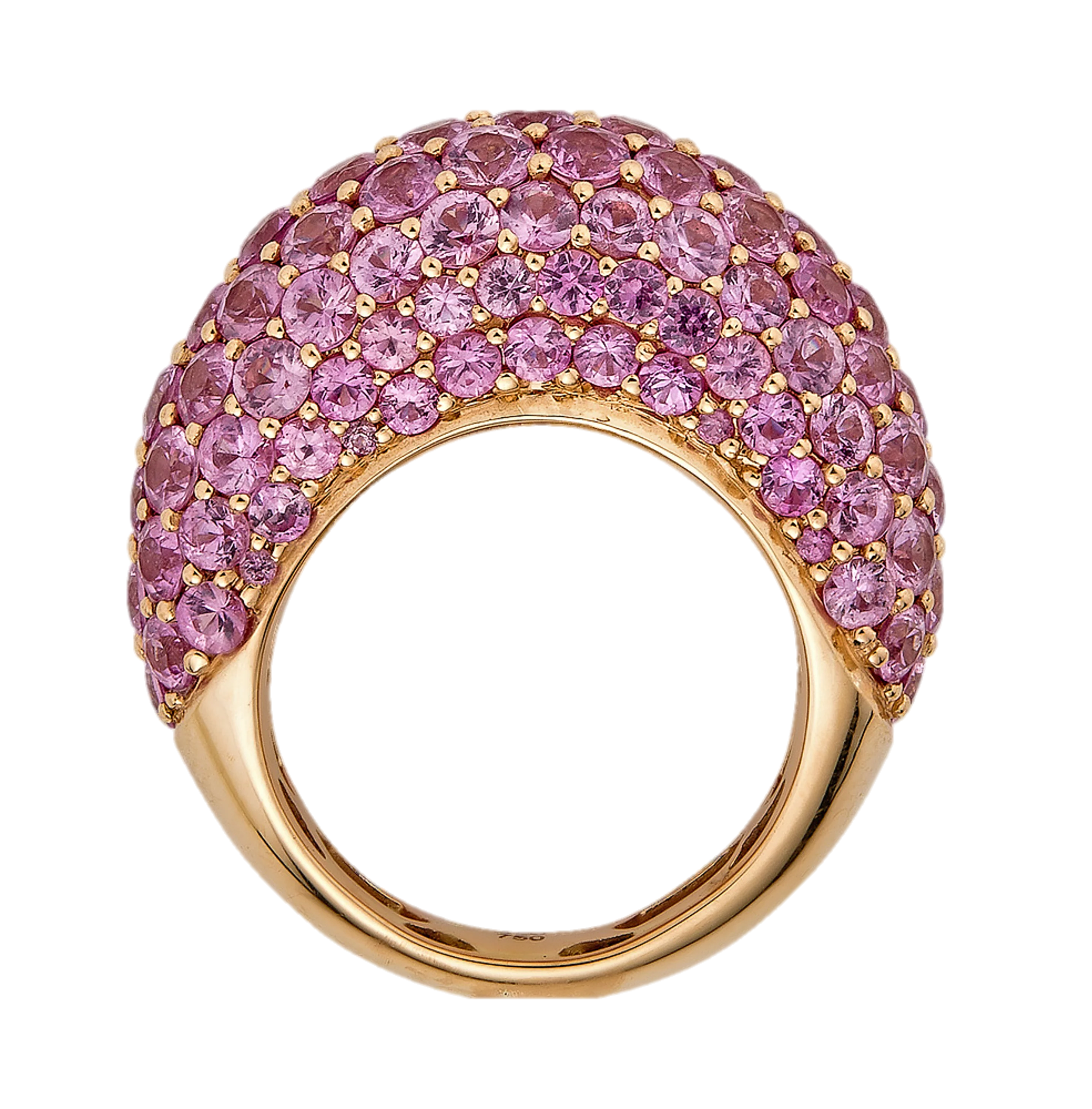 Rose Gold Dome Ring - Pink Sapphire