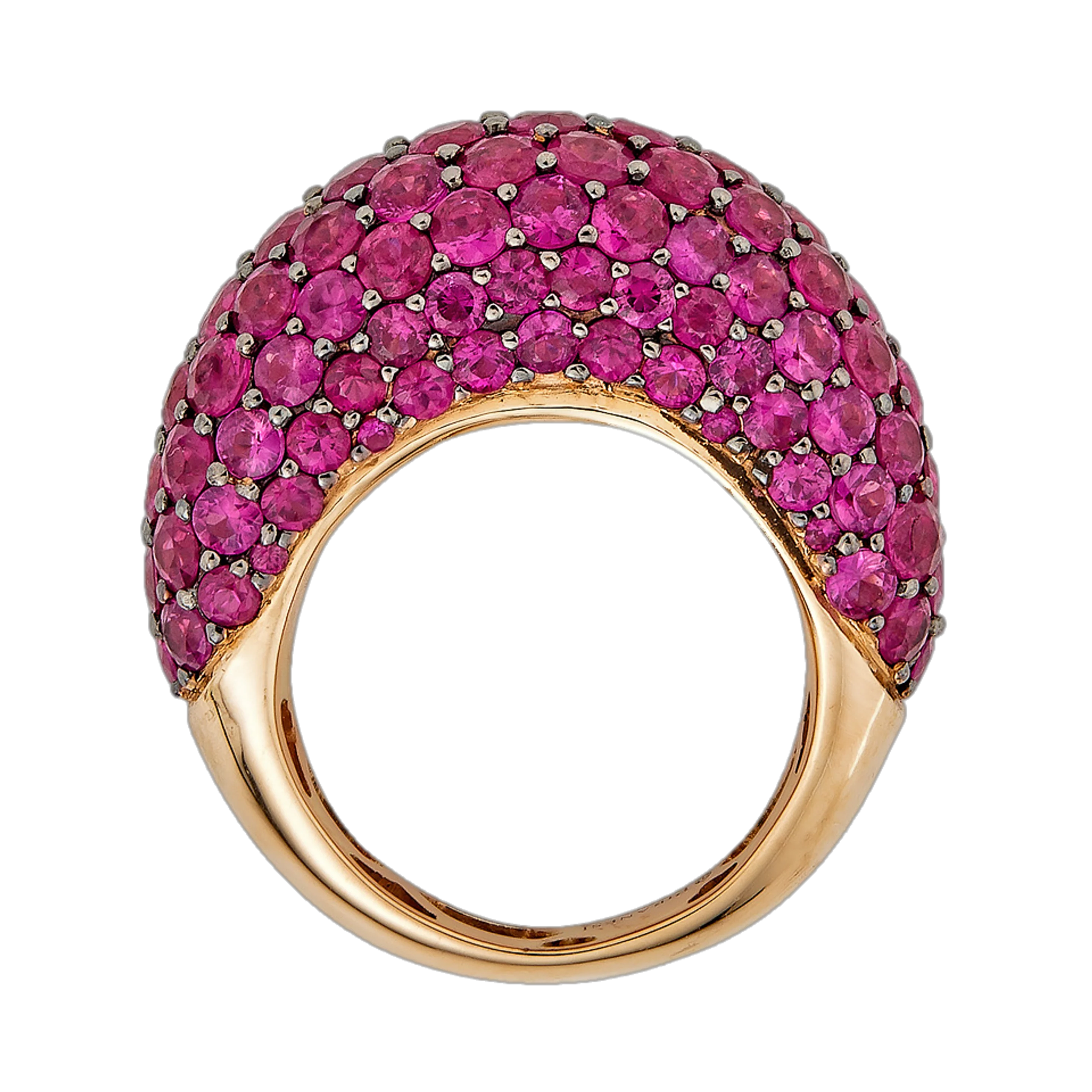 Rose Gold Dome Ring - Pink Sapphire