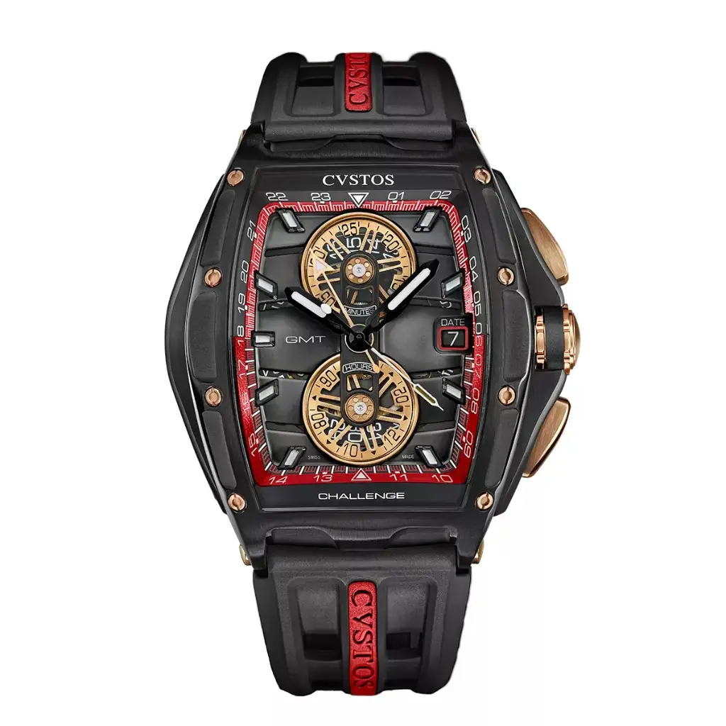 Chrono GMT Black Steel/Red Dial - 41mm