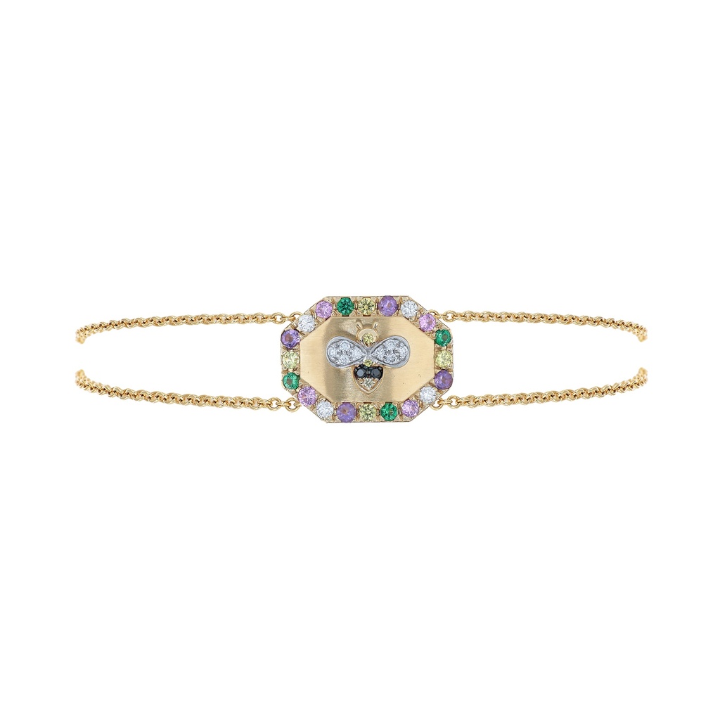 Rose Gold Bee Shield Bracelet