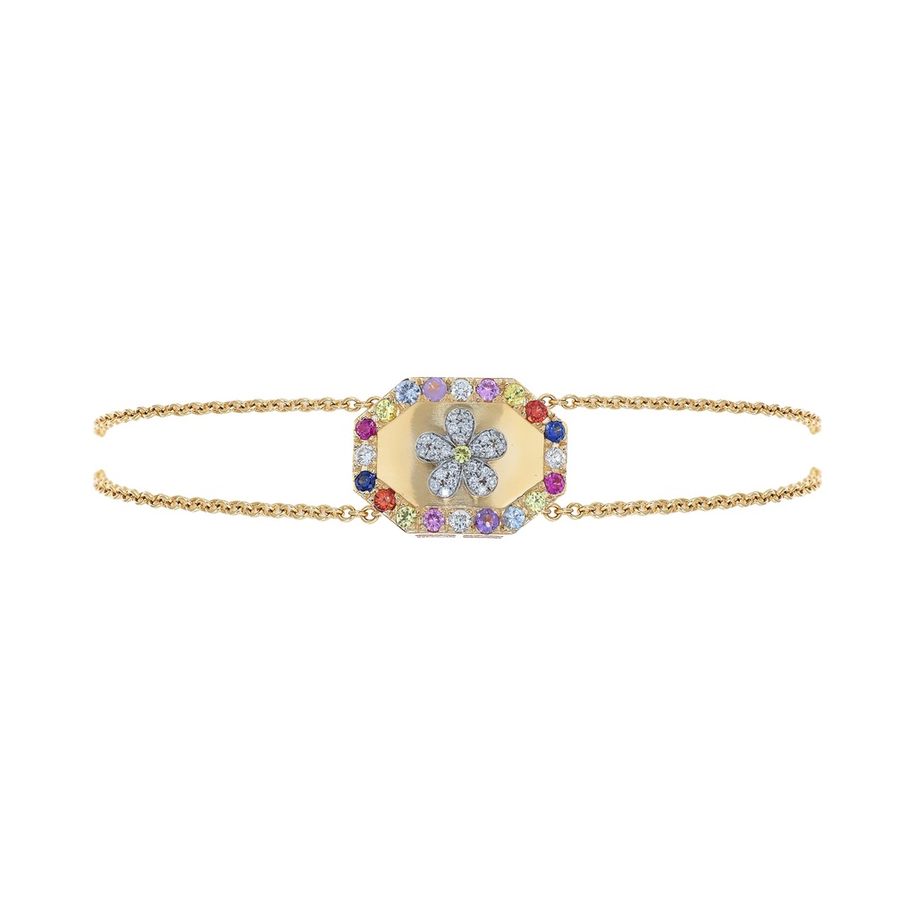 Rose Gold Flower Shield Bracelet