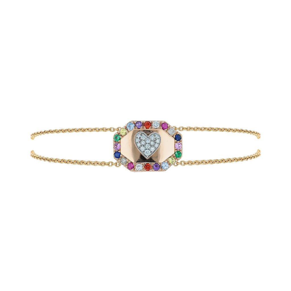 Rose Gold Heart Shield Bracelet