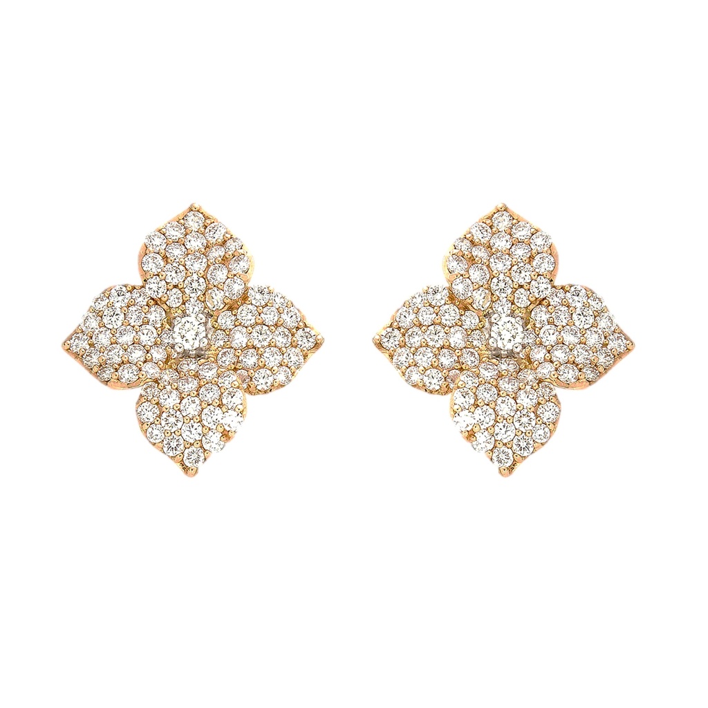 Rose Gold Fiore Large Flower Earrings