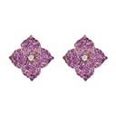 Rose Gold Fiore Large Flower Earrings - Amethyst