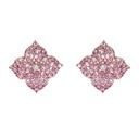 Rose Gold Fiore Large Flower Earrings - Pink Sapphire