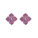 Rose Gold Fiore Small Flower Earrings - Amethyst