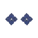 Rose Gold Fiore Small Flower Earrings - Blue Sapphire