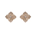 Rose Gold Fiore Small Flower Earrings - Champagne Diamond