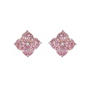 Rose Gold Fiore Small Flower Earrings - Pink Sapphire