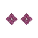 Rose Gold Fiore Small Flower Earrings - Pink Sapphire