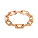 Rose Gold Link Bracelet - Orange Sapphire