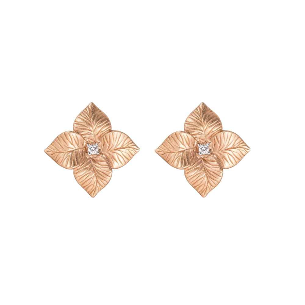 Rose Gold Oro Fiore Small Flower Earrings