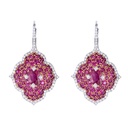 Rose Gold Pasha Drop Earrings - Ruby