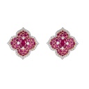Rose Gold Pasha Stud Earrings - Ruby