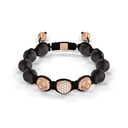 Shamballa Jewels Rose Gold Diamond 10mm Braided Bead Bracelet