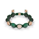 Shamballa Jewels Rose Gold Diamond & Emerald 10mm Braided Bead Bracelet