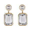 Rose Gold Pietra Drop Earrings - White Topaz
