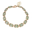 Rose Gold Pietra Emerald Cut Bracelet - Green Amethyst