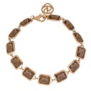 Rose Gold Pietra Emerald Cut Bracelet - Smokey Quartz