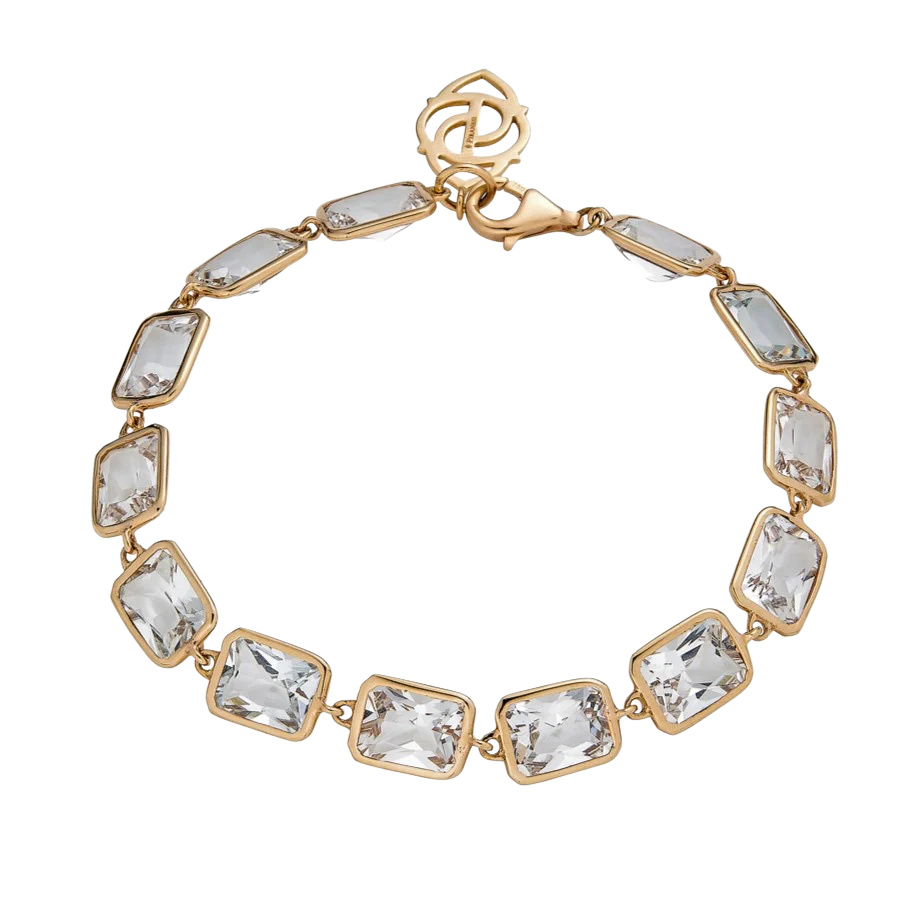 Rose Gold Pietra Emerald Cut Bracelet - White Topaz