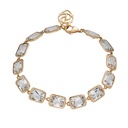 Rose Gold Pietra Emerald Cut Bracelet - White Topaz