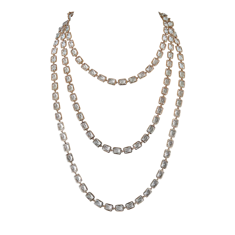Rose Gold Pietra Emerald Cut Chain Necklace