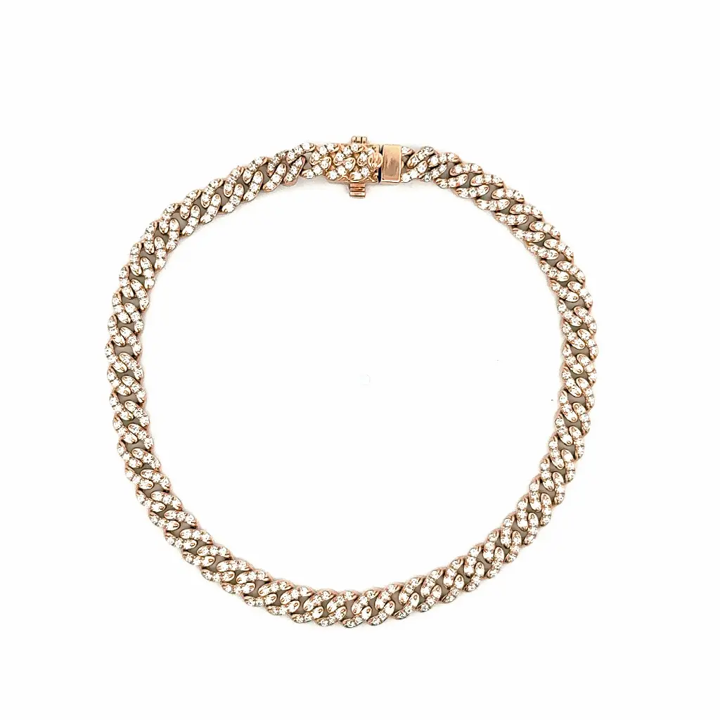 5mm Pave Diamond Cuban Bracelet 