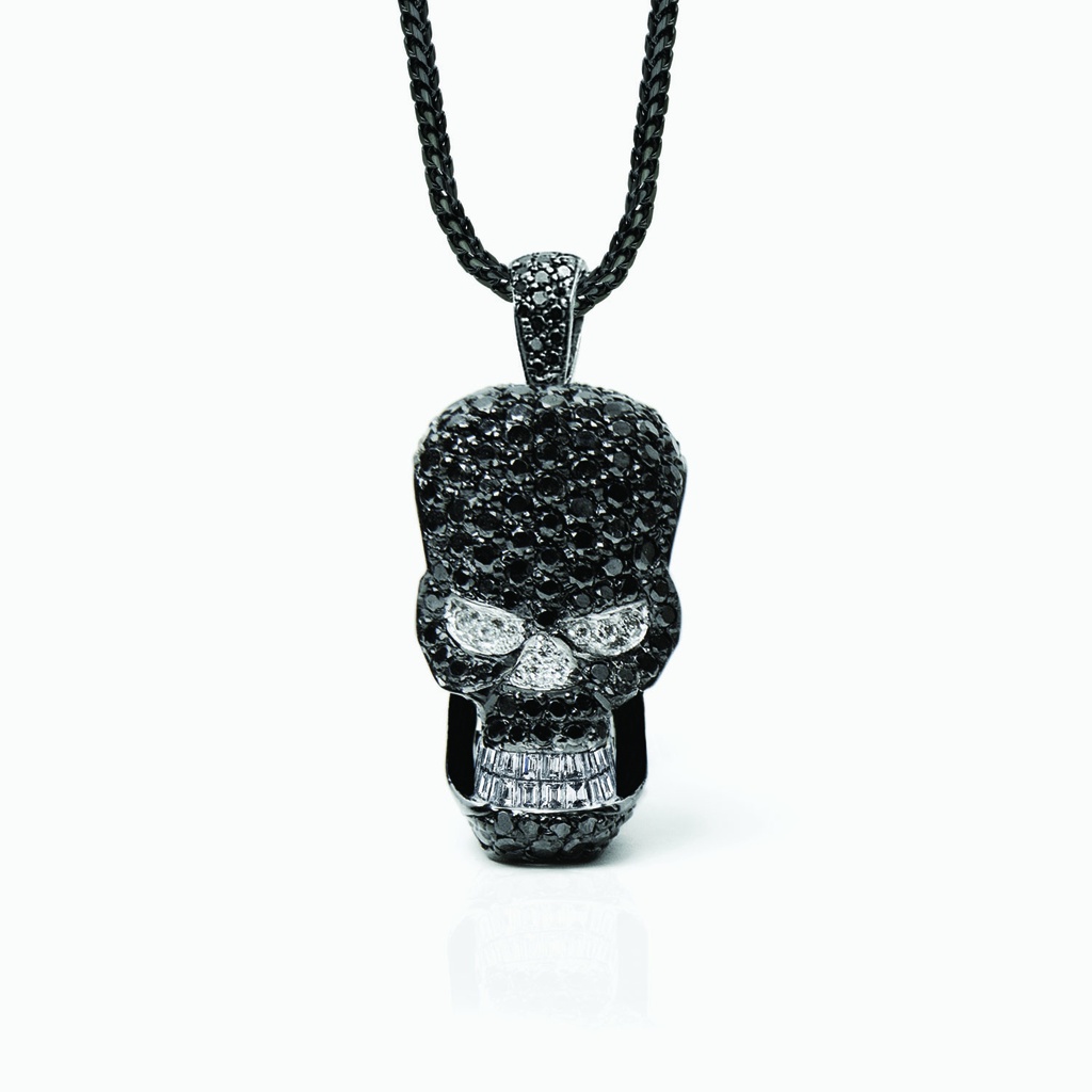 The Black Baguette Skull Pendant