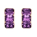 Rose Gold Pietra Huggie Earring - Amethyst