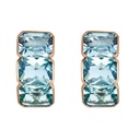 Rose Gold Pietra Huggie Earring - Blue Topaz
