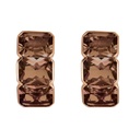 Rose Gold Pietra Huggie Earring - Smokey Quartz
