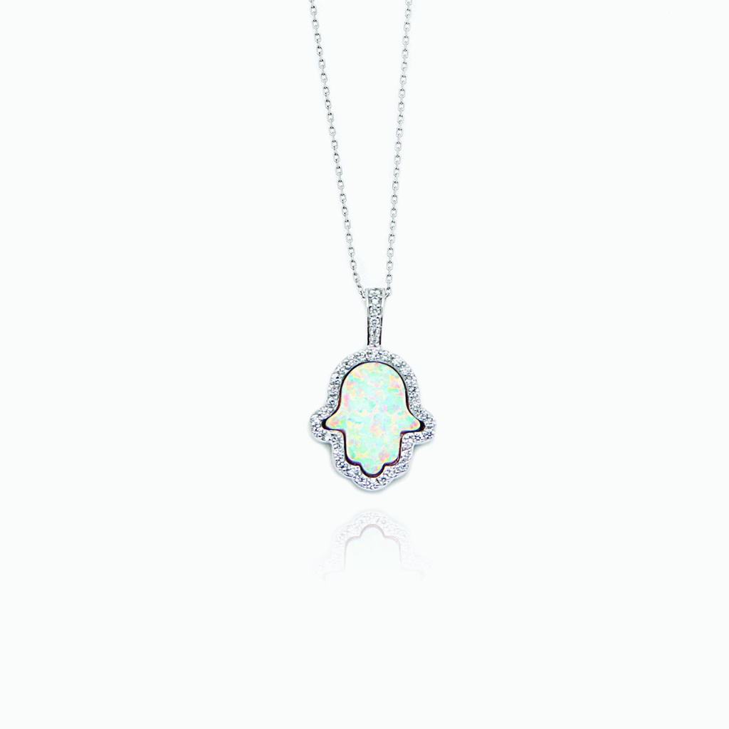 The Mother Of Pearl Hamsa Pendant