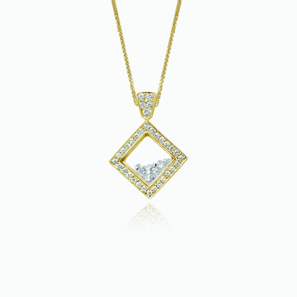 The Square Floating Diamond Pendant