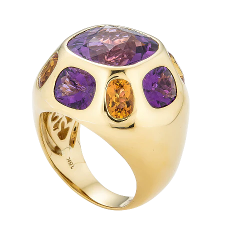 Rose Gold Pietra Ring - Amethyst