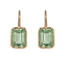 Rose Gold Pietra Single Drop Earrings - Green Amethyst