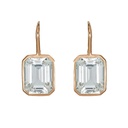 Rose Gold Pietra Single Drop Earrings - White Topaz