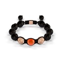 Shamballa Jewels Rose Gold Diamond & Coral 10mm Braided Bead Bracelet