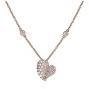 Rose Gold Wave Heart Small Necklace