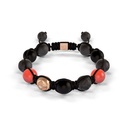 Shamballa Jewels Rose Gold Diamond & Coral 10mm Braided Bead Bracelet