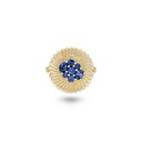 Seven Sisters Blue Sapphire Ring With Diamond On Shank