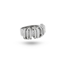 Small Akasha Ring With Pave On Band And Full Diamond Links