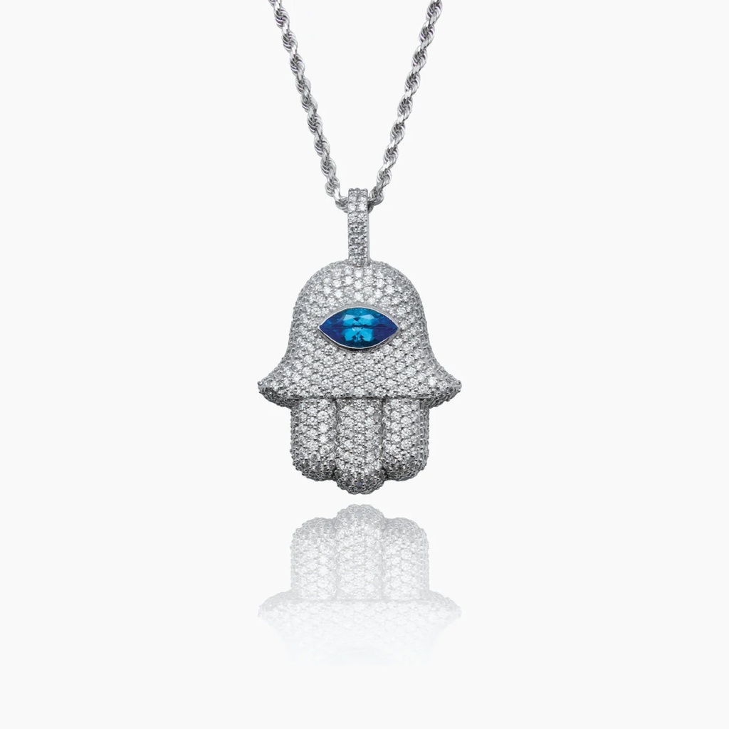 The Blue Topaz Hamsa Pendant
