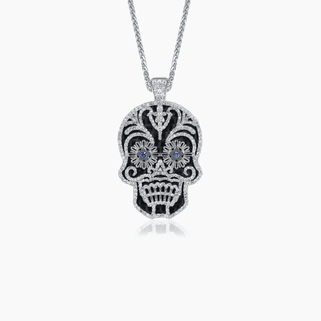 The Carbon Fiber Sugar Skull Pendant