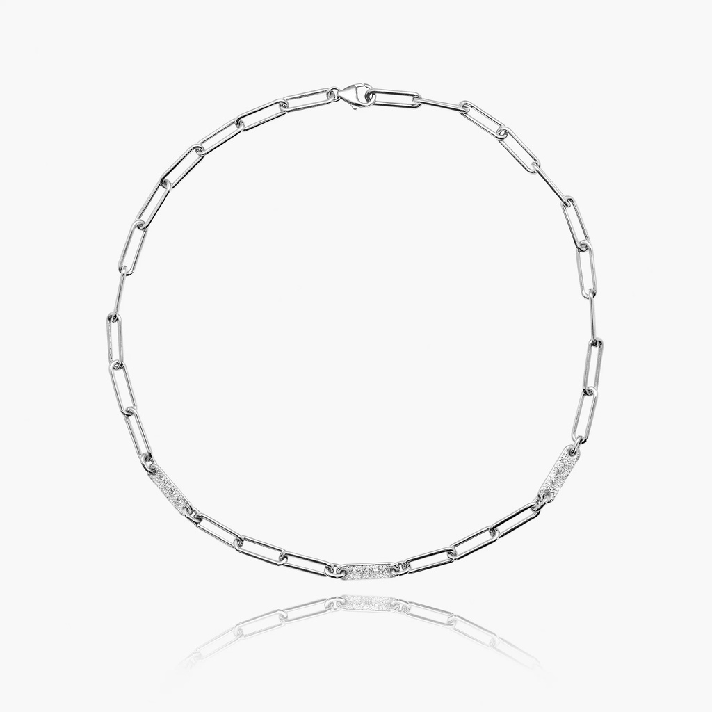 The Classic Open Link Necklace with Diamond Accents