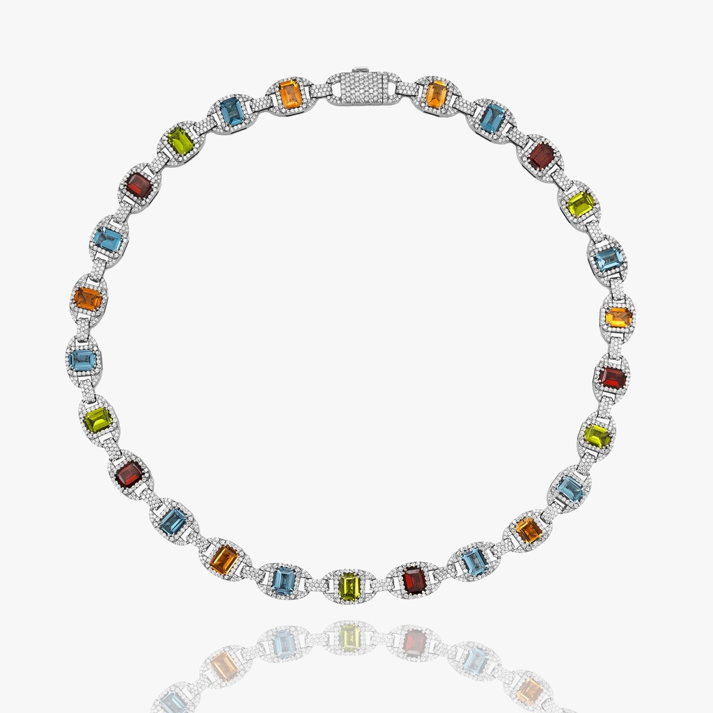 The Multi Colored Diamond Link Chain