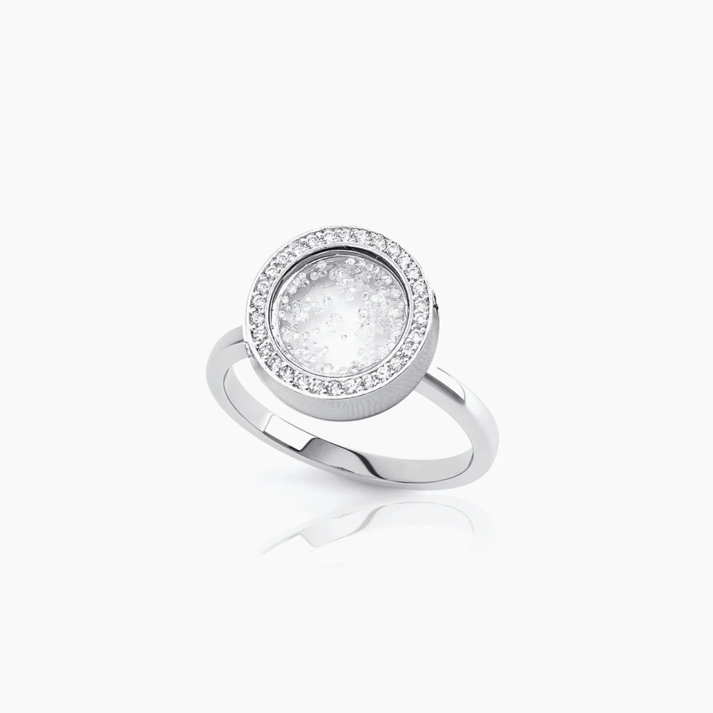 The Floating Diamond Circle Ring