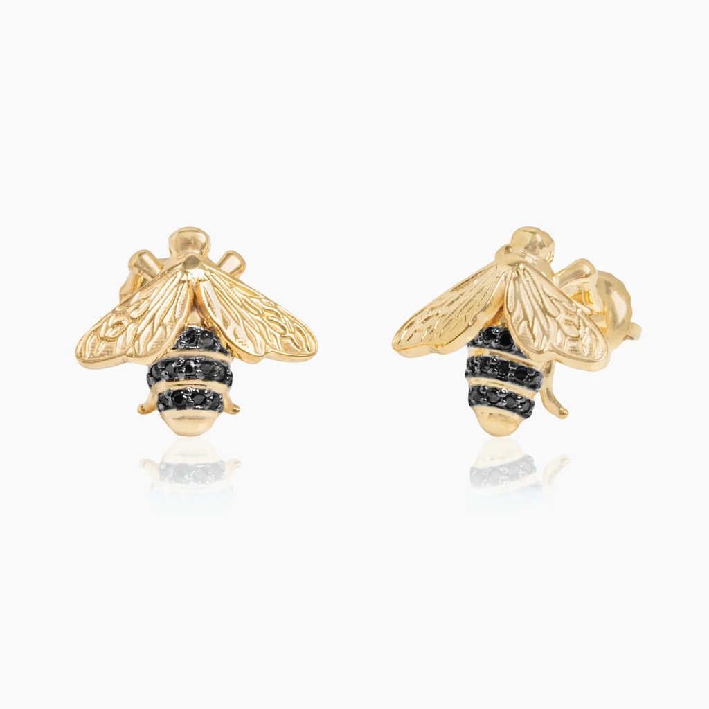 The Honeycomb Bee Stud Earrings