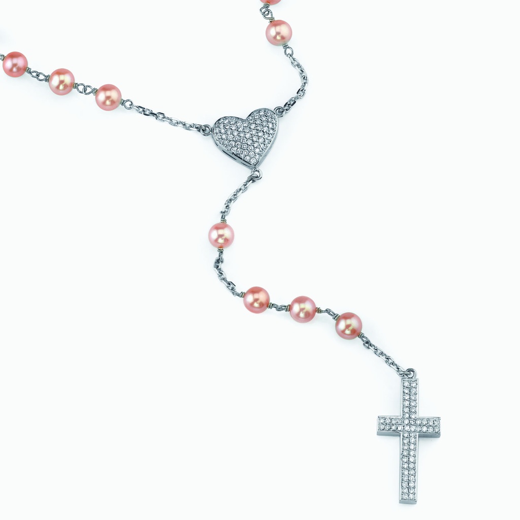 The Pink Pearl Heart Rosary